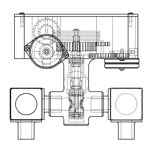 Schematic section view of a CAD model.