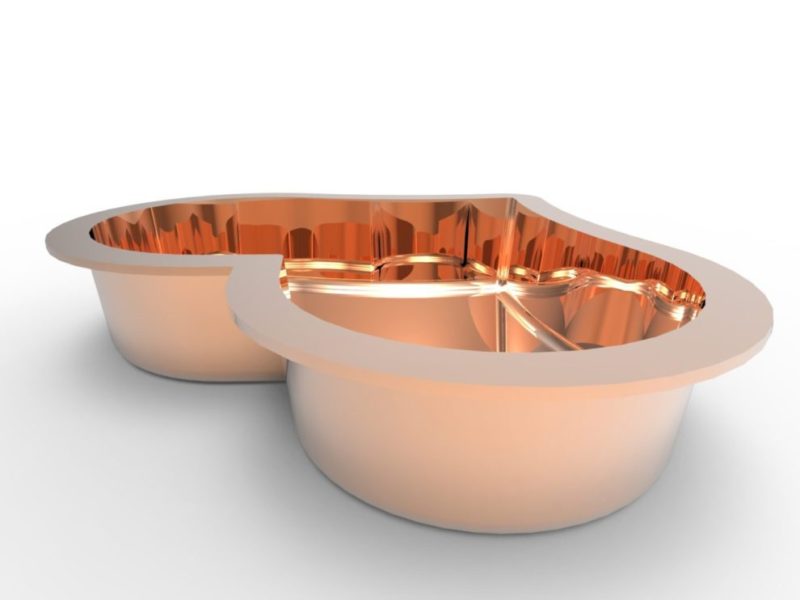 Simple rendering showing how reflections can be added to a CAD image.